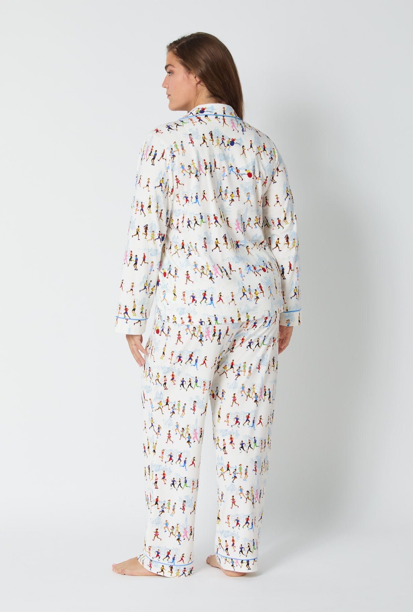 Run NYC Run Long Sleeve Classic Stretch Jersey Pj Set