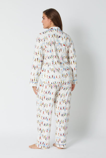 Run NYC Run Long Sleeve Classic Stretch Jersey Pj Set