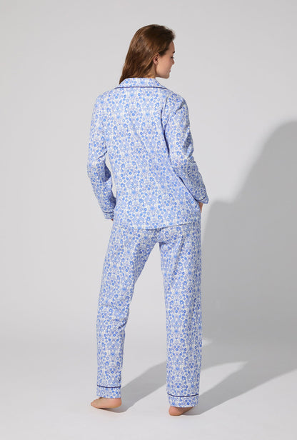 Bloomscape White Long Sleeve Classic Stretch Jersey PJ Set