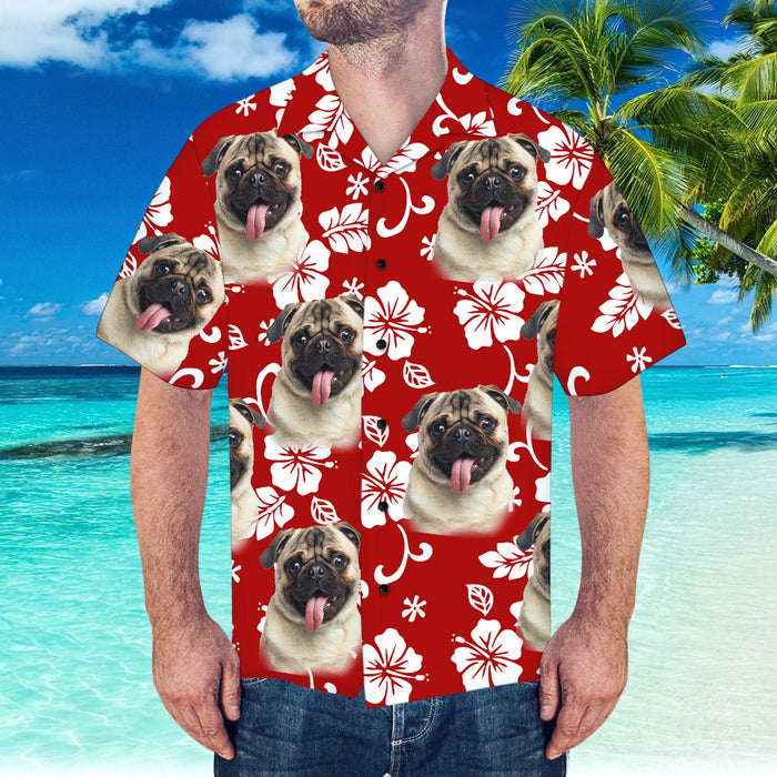 Custom Hawaiian Shirt with Husband Face Personalized Short-Sleeve Hawaiian Shirt