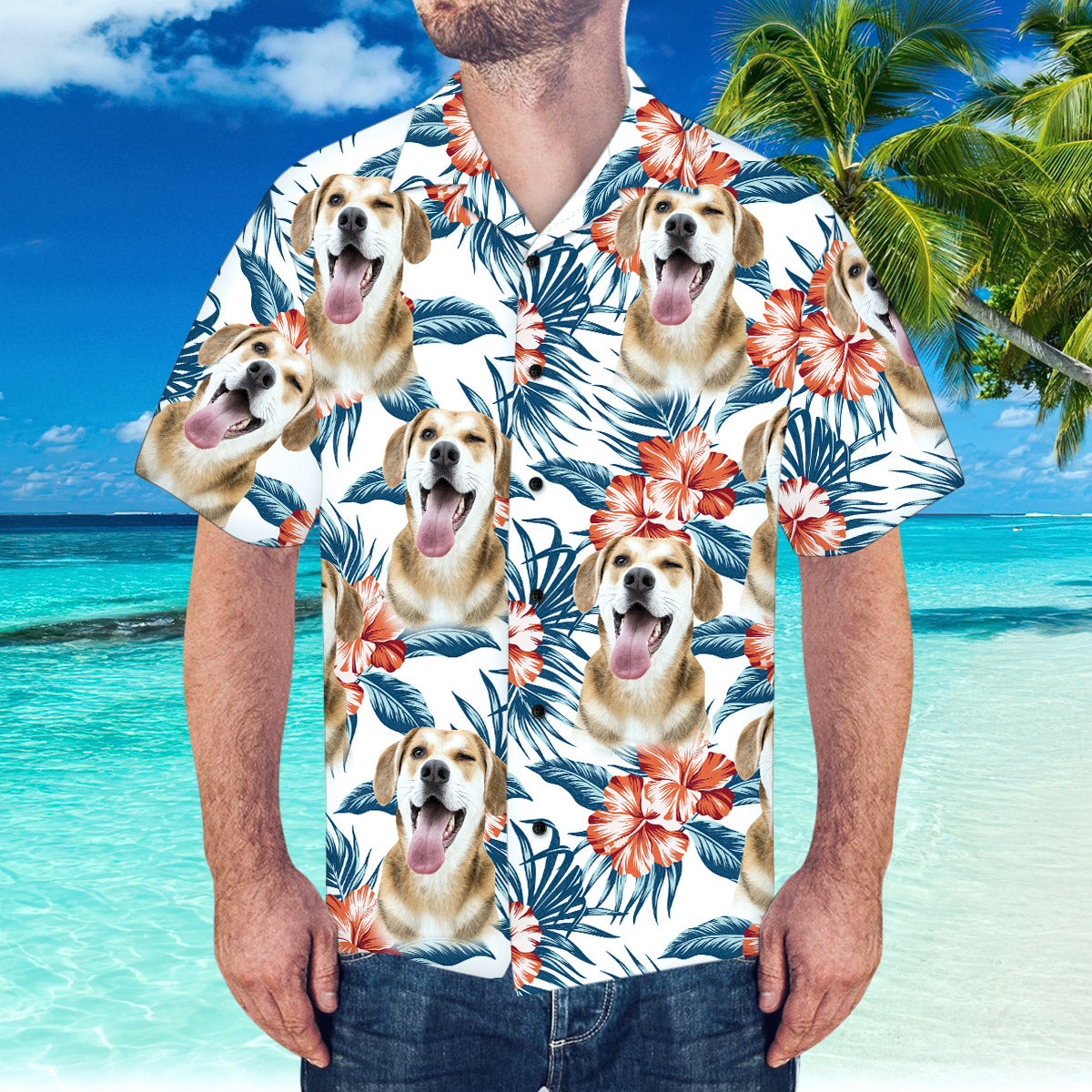 Custom Hawaiian Shirt with Girlfriend Face Personalized Beach Hawaiian Shirt