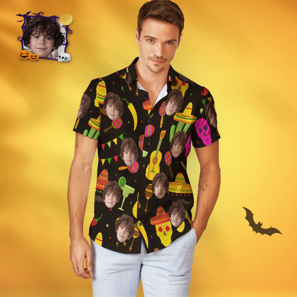 Custom Face Family Matching Hawaiian Outfit Halloween Party Parent-child Wears