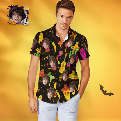 Custom Face Family Matching Hawaiian Outfit Halloween Party Parent-child Wears
