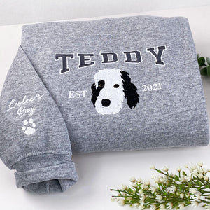 Personalized Dog Sweatshirt, Custom Dog Embroidered Sweatshirt, Cat Hoodie, Dog Hoodie, Unique Gifts for Pet Loss, Pet Memorial Gift