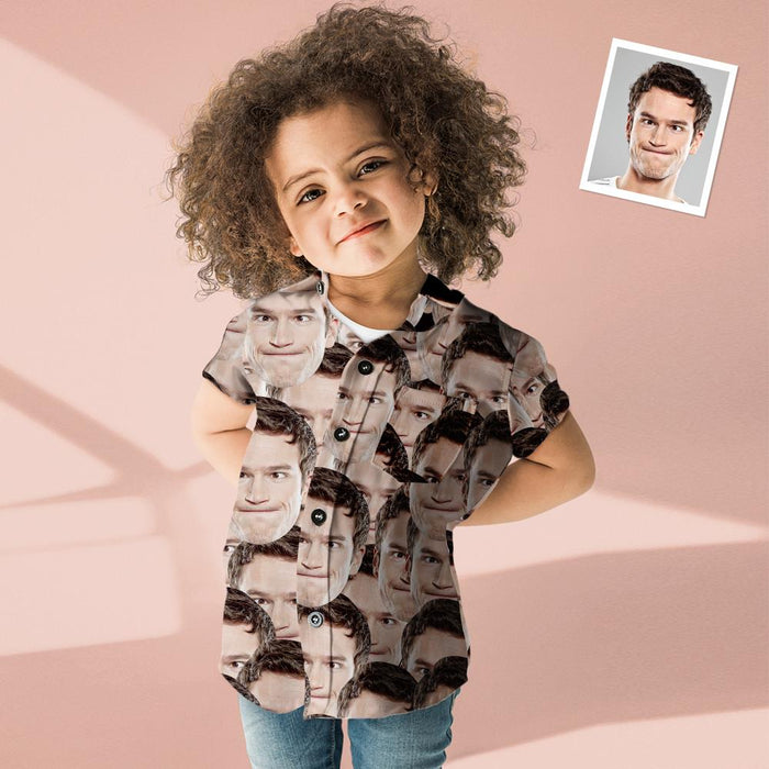 Custom Face Shirt Kid's Hawaiian Shirt Face Mash