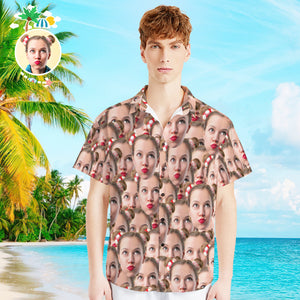 Custom Face Shirt Men's Hawaiian Shirt Face Mash Hip Hop Style