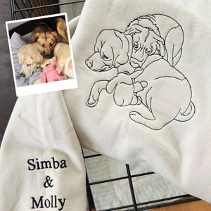 Custom Embroidered Sweatshirt, Custom Pet Portrait From Photo Shirt, Dog Portrait Shirt, Dog Mom Shirt, Cat Mom Hoodie, Personalized Gift