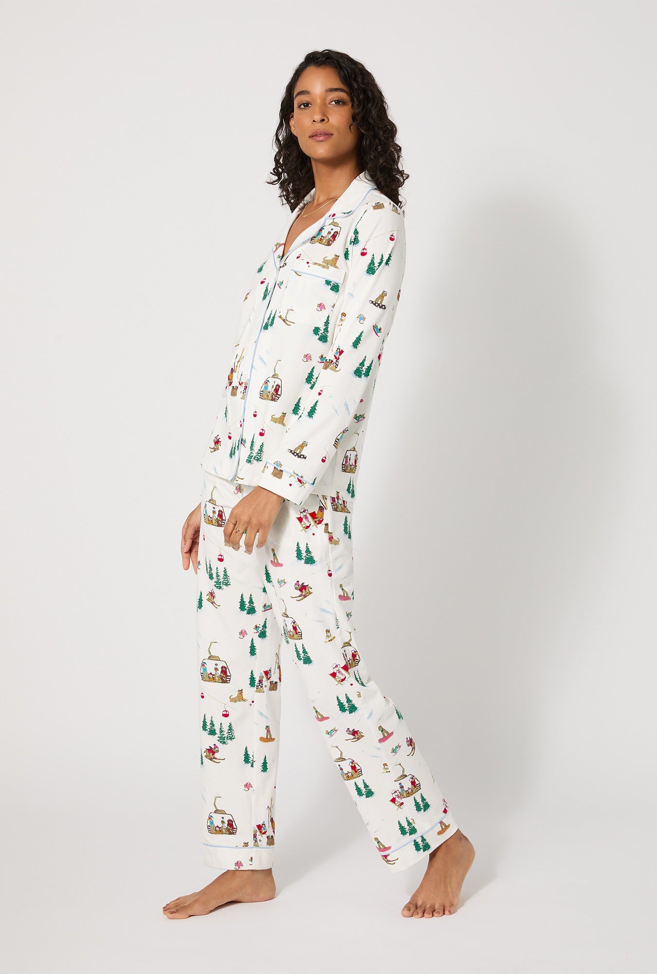 Ski Pups Long Sleeve Classic Stretch Jersey Pj Set