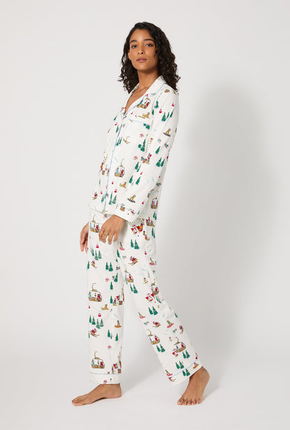 Ski Pups Long Sleeve Classic Stretch Jersey Pj Set