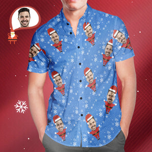 Custom Face Christmas Santa All Over Print Family Matching Hawaiian Outfit