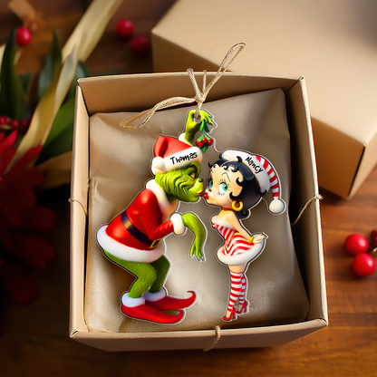 Personalized Gifts For Couple Christmas Ornament Kiss Under The Mistletoe