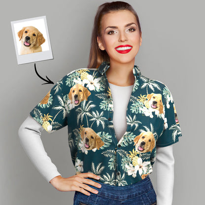 Custom Hawaiian Shirts with Pet Face Funky Vintage Hawaiian Shirt Casual Shirt for Gift