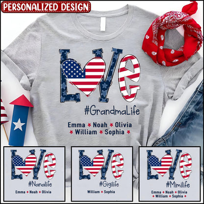 4. juli Love Bedstemor Life T-shirt