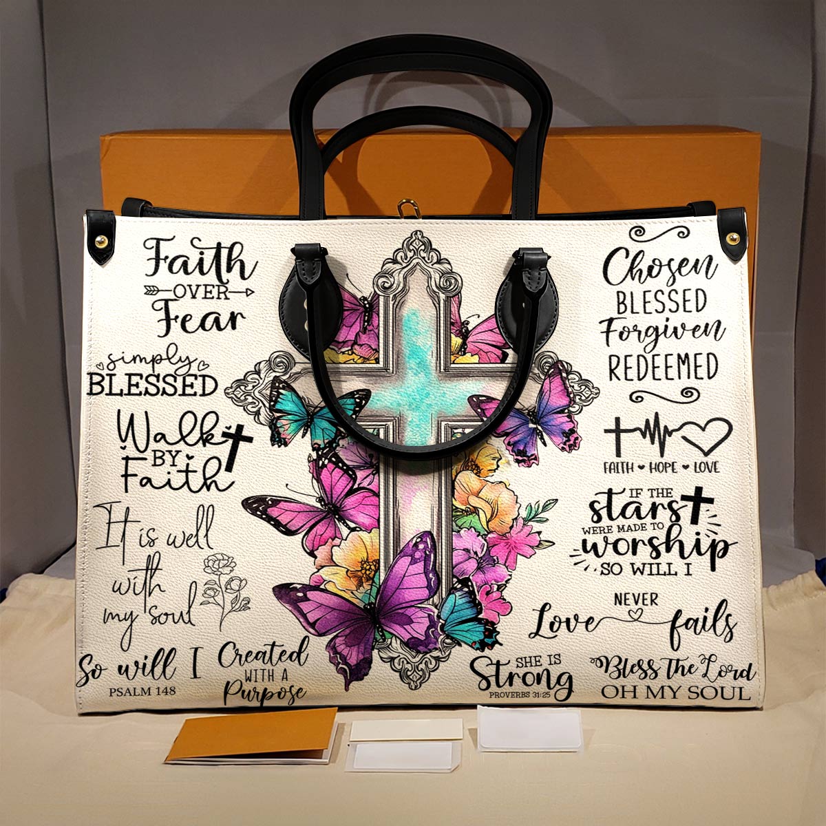 Leather Bag Faith Hope Love