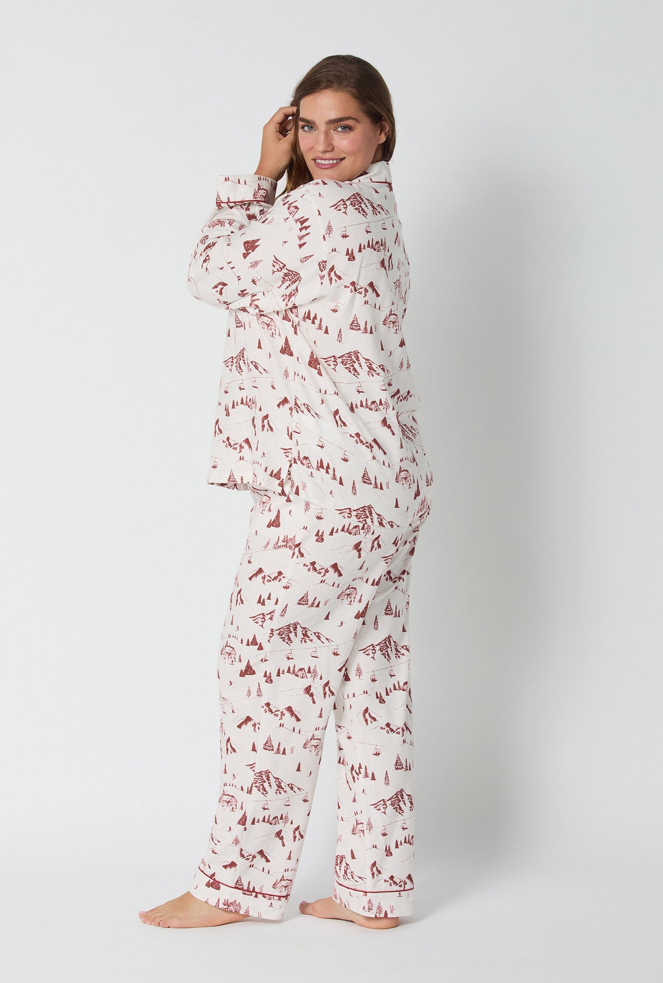 Alpine Toile Long Sleeve Classic Woven Portuguese Flannel PJ Set