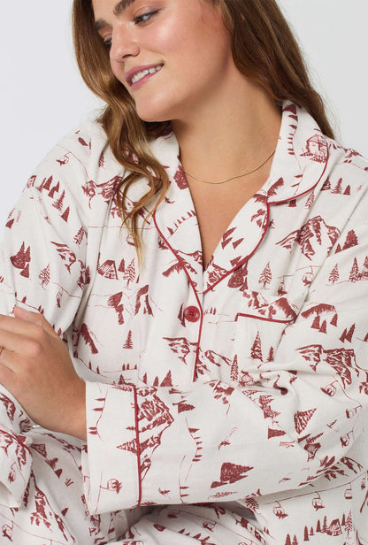 Alpine Toile Long Sleeve Classic Woven Portuguese Flannel PJ Set