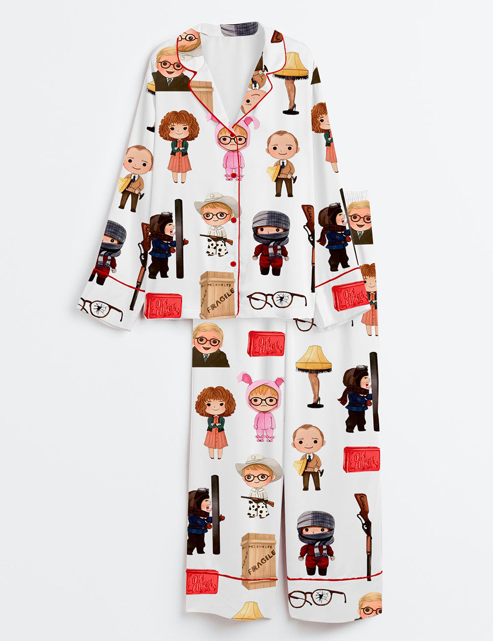 Women’s A Christmas Story Long Sleeve Satin Pajama Set