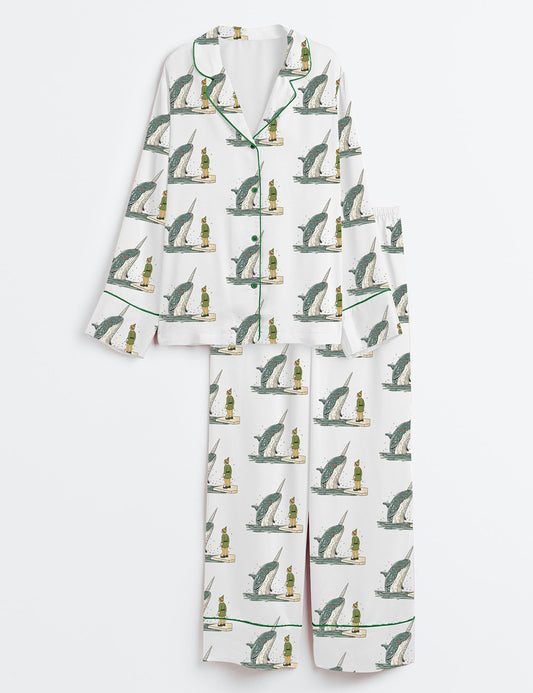 Women’s Buddy The Elf Christmas Long Sleeve Satin Pajama Set