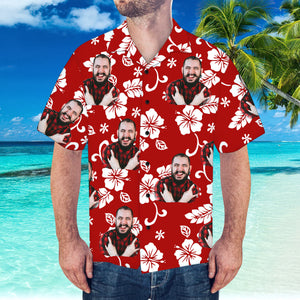 Custom Hawaiian Shirt with Husband Face Personalized Short-Sleeve Hawaiian Shirt