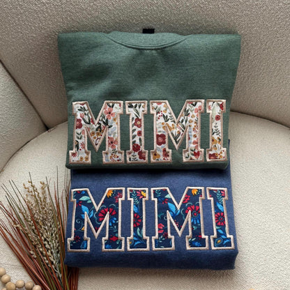 Personalized Comfort Colors Embroidered Grandma Shirt, mama shirt, Gigi Shirt, Gift for Grandma, Nana Shirt New Grandma Gift sweatshirt mimi