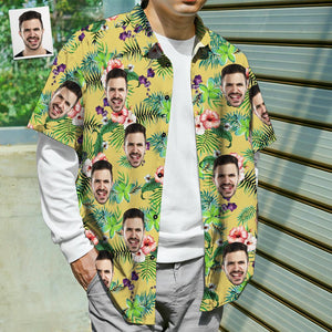 Custom Face Shirt with Text Men's Hawaiian Shirt Fashion Apparel