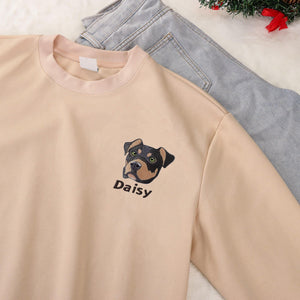 Custom Embroidered Pet Sweatshirt, Personalized Dog Name, Dog Embroidered Sweatshirt, Embroidered Dog Hoodie, Gift For Mom