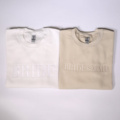 Bridesmaid Embroidered Sweatshirt, Bride Embroidery Hoodie, Bridal Shower Clothings, Wedding Gift, Maid Of Honor Outfit, Bachelorette Party