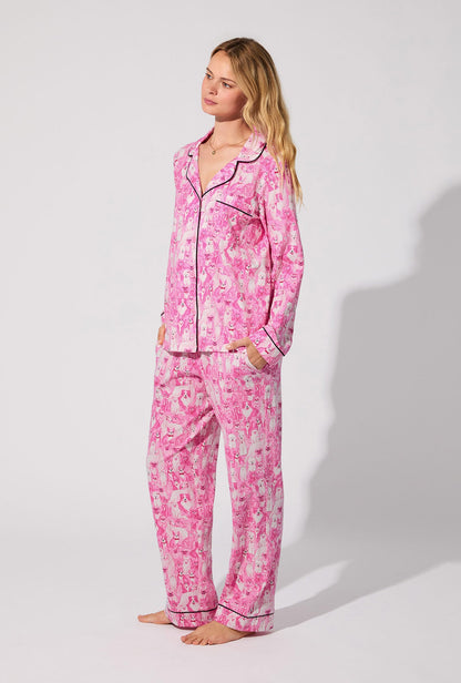 Paw-fectly Pink Long Sleeve Classic Stretch Jersey PJ Set