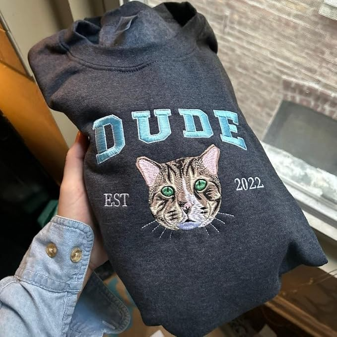 Embroidered Dog Mom Sweatshirt, Custom Dog Mom Gift, Mama Shirt, Custom Embroidered Hoodie