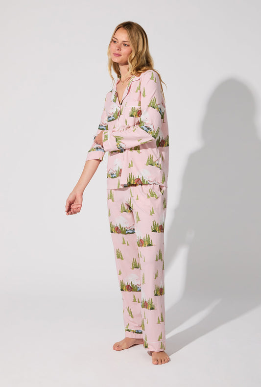 Pine Lake  Long Sleeve Classic Stretch Jersey PJ Set