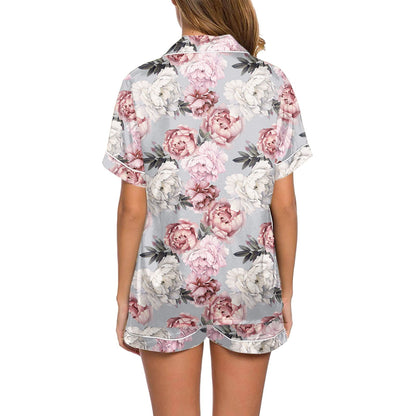 GEWSEY Womens Pajamas Set Summer Short Sleeve Pjs Button Down Loungewear Soft Sleepwear (Pink, S)