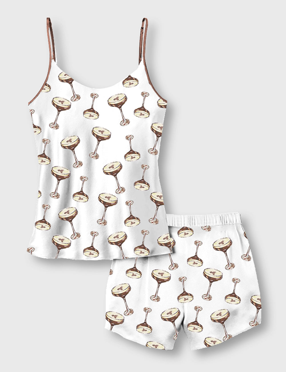 Women's Espresso Martini Camisole Satin Pajama Set