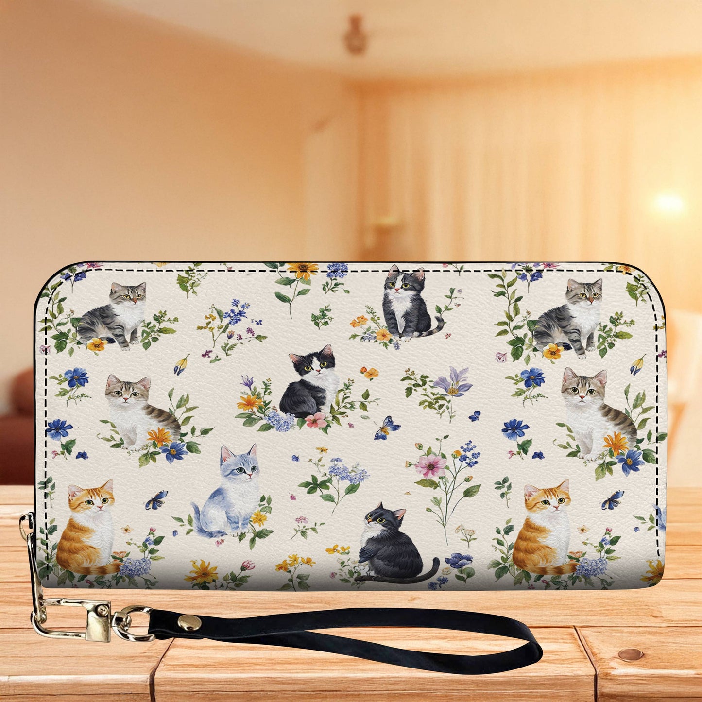 Cat Leather Bag Cute Garden