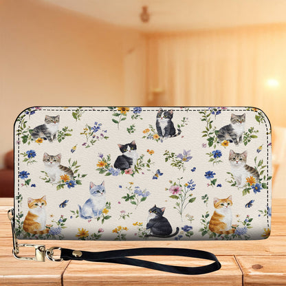 Cat Leather Bag Cute Garden
