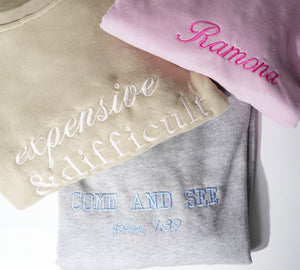 Custom Embroidered Sweatshirts Personalized Daily Sweatshirts, Casual Crewneck Sweatshirt, Christmas & Holiday Gift initial Sweatshirt