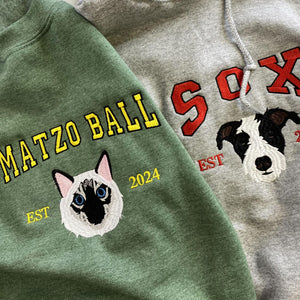 Personalized Dog Sweatshirt, Custom Dog Embroidered Sweatshirt, Cat Hoodie, Dog Hoodie, Unique Gifts for Pet Loss, Pet Memorial Gift