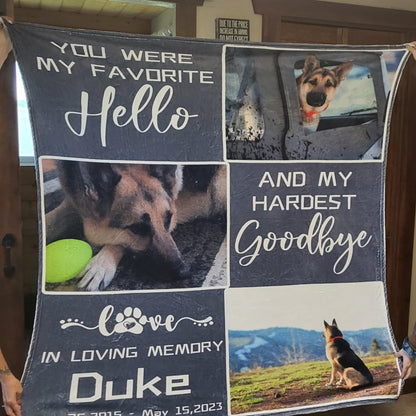 Artsadd Personalized Blanket with Picture in Memory of Dog Custom Photo Blanket Memorial Pet Loss Sympathy Gift, Christmas Gift, Blanket For Gift