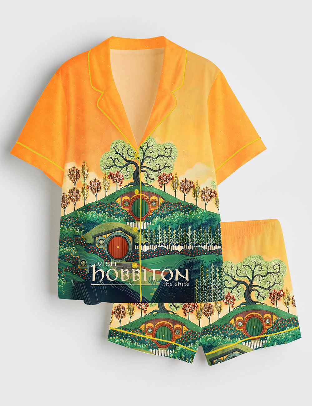 Women’s Lords Of The Rings The Shire Short Sleeve Satin Pajama Set