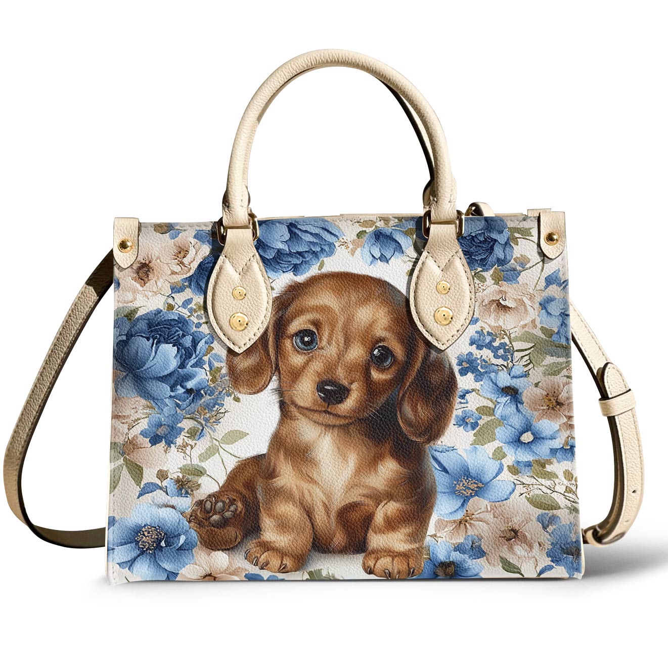 Dachshund Leather Bag Cute Woof In Bloom