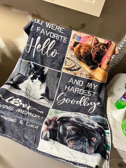 Artsadd Personalized Blanket with Picture in Memory of Dog Custom Photo Blanket Memorial Pet Loss Sympathy Gift, Christmas Gift, Blanket For Gift