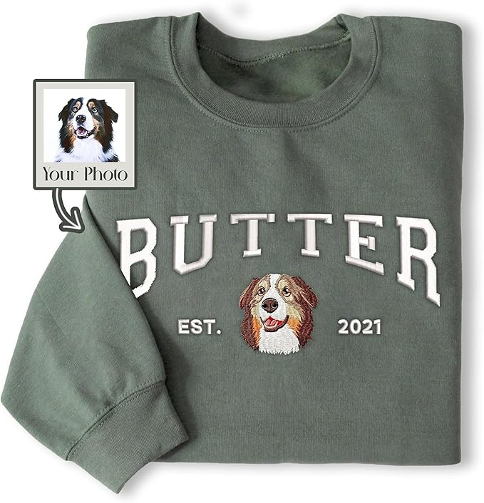 Embroidered Dog Mom Sweatshirt, Custom Dog Mom Gift, Mama Shirt, Custom Embroidered Hoodie