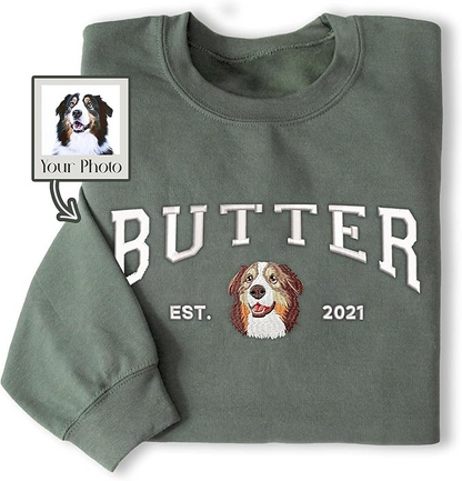 Embroidered Dog Mom Sweatshirt, Custom Dog Mom Gift, Mama Shirt, Custom Embroidered Hoodie