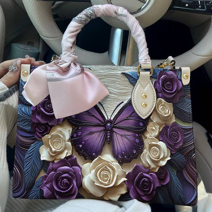 Butterfly Leather Bag Rose & Butterfly Elegance