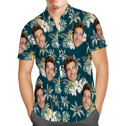 Custom Hawaiian Shirts with Pet Face Funky Vintage Hawaiian Shirt Casual Short Sleeve Shirt