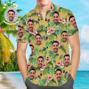 Custom Face Shirt with Text Men's Hawaiian Shirt Fashion Apparel