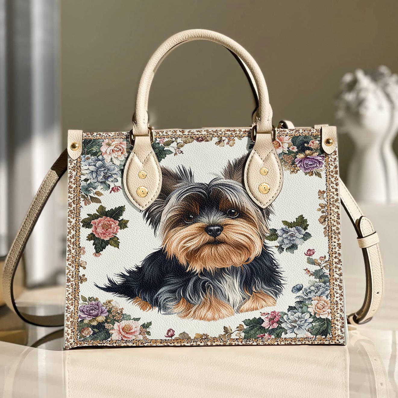 Leather Bag Royal Yorkie Bloom