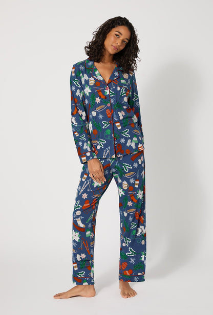Winter Charm Long Sleeve Classic Stretch Jersey Pj Set
