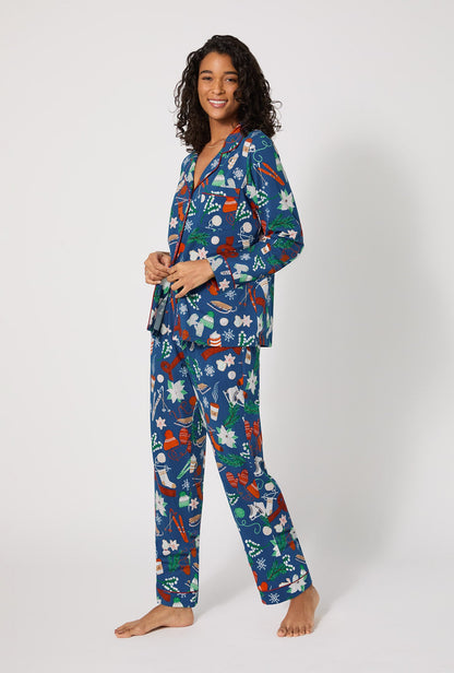 Winter Charm Long Sleeve Classic Stretch Jersey Pj Set