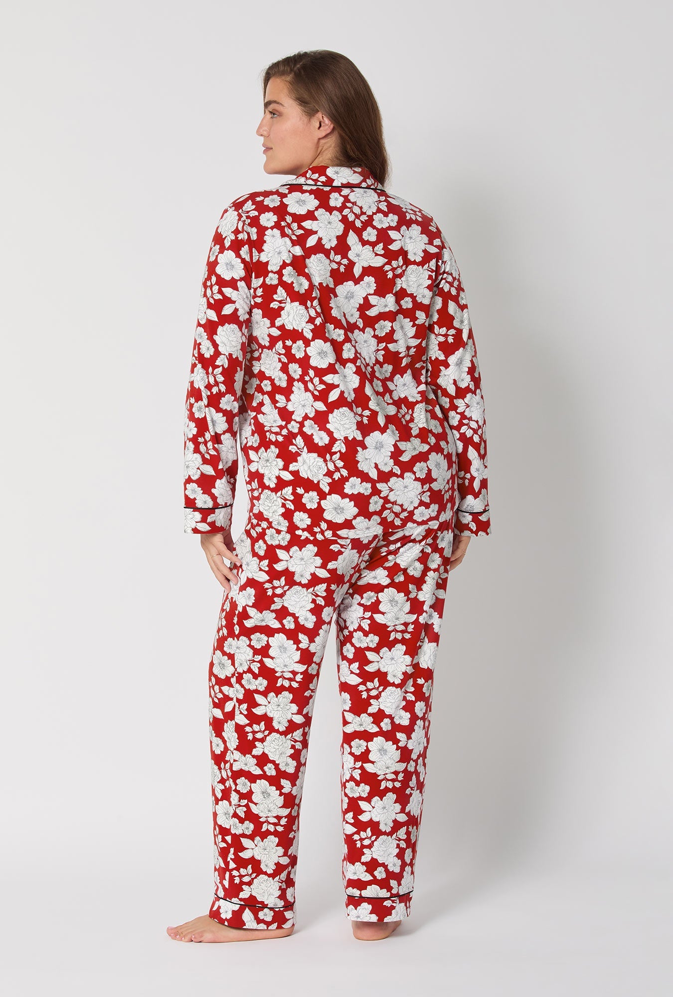 Floral Charm Long Sleeve Classic Stretch Jersey Pj Set