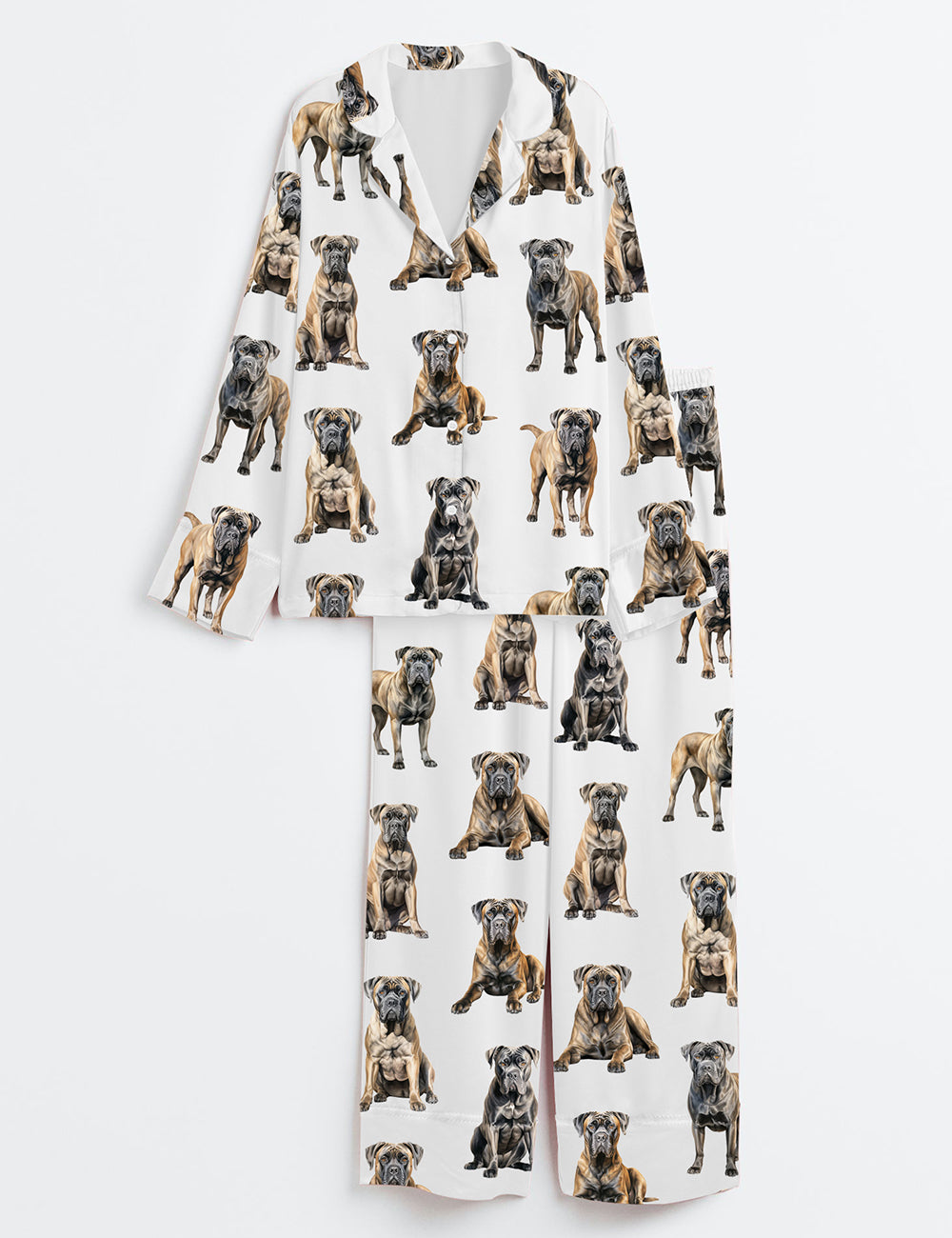 Women’s Cane Corso Dog Lover Long Sleeve Satin Pajama Set